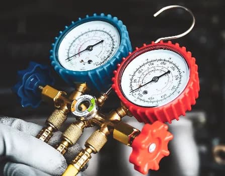 A/C system diagnostics with manifold gauges